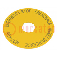 Description label; 90mm; for emergency button