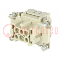 Connector: HDC; contact insert; female; Han® ES; PIN: 6; 6+PE; 16A