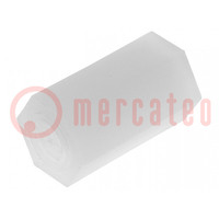 Screwed spacer sleeve; hexagonal; polyamide; M4; L: 10mm