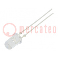 LED; 5mm; rosso; 4200÷6000mcd; 30°; Frontale: convesso; 1,8÷2,6V