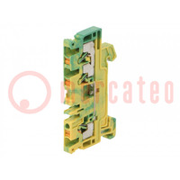 Splice terminal: rail; 2.5mm2; ways: 1; terminals: 3; yellow-green