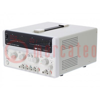 Power supply: laboratory; switched-mode,multi-channel; 0÷30VDC