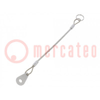 Retaining cable; Plating: PVC; stainless steel; 150mm