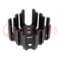 Heatsink: extruded; SOT32,TO3,TO66,TO9; black; L: 46mm; W: 46mm