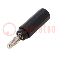 Adapter; 4mm banana; 20A; 600V; black; non-insulated; plug-in
