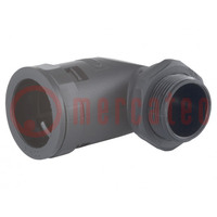 90° angled connector; Thread: PG,outside; polyamide; -30÷80°C