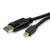 ROLINE Mini DisplayPort Kabel, v1.4, mDP - DP, ST - ST, schwarz, 2 m