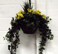 Artificial Silk Pansy Large Hanging Basket - Yellow Pansies