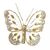 Mesh Glittered Clip On Butterflies - 8cm, Coffee, Tray of 12