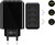 4-fach USB-Ladegerät, mehrfach USB-Ladegerät, 30W, lädt bis zu 4 Geräte gleichzeitig, schwarz