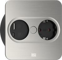 Bachmann 946.005 Steckdose Type F + USB A + USB C Edelstahl