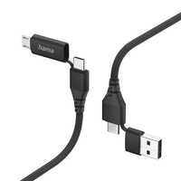 Hama 00201537 câble USB USB 2.0 1,5 m USB A/USB C USB C/Micro-USB B Noir