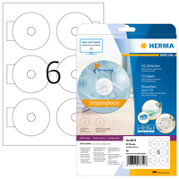HERMA CD-Etiketten Mini A4 Ø 78 mm weiß Papier matt blickdicht 60 St.