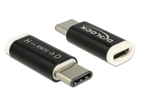 DeLOCK 65678 tussenstuk voor kabels USB 2.0-C USB 2.0 Micro-B Zwart, Wit