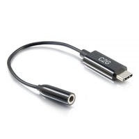 C2G 54426 câble de téléphone portable Noir 0,09 m USB-C 3,5 mm