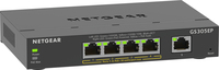 NETGEAR 5-Port Gigabit Ethernet PoE+ Plus Switch (GS305EP) Managed L2/L3 Gigabit Ethernet (10/100/1000) Power over Ethernet (PoE) Black