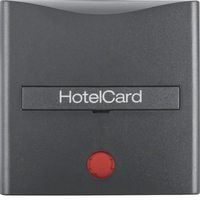 Berker Hotelcard-Schaltaufsatz mit Aufdruck und roter Linse S.1/B.3/B.7 anthrazit, matt