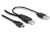 DeLOCK 2x USB2.0-A male / USB mini 5-pin USB Kabel 1 m USB A Mini-USB B Schwarz
