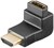 HDMI™-Winkeladapter 90° vertikal, 4K @ 60 Hz, vergoldet, HDMI™-Buchse (Typ A), Schwarz - HDMI™-Buchs