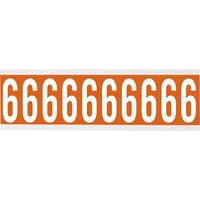 Identical numbers and letters on one card for indoor use 22.00 mm x 57.00 mm CNL2O 6, Orange, White, Rectangle, Removable, Vinyl, Matte, Self Adhesive Labels