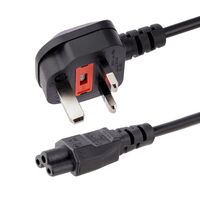 1M BS-1363 / C5 POWER CORD 1m Laptop Power Cord - 3 Slot for UK - BS-1363 to C5 Clover Leaf Power Cable Lead, 1 m, Male/Female, BS 1363,