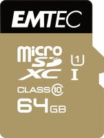 MicroSD Card 64GB SDXC CL.10 Gold + &Adapter Bl.