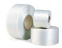 Polyesterband fadenverstärkt, 13mm breit x 1100lfm, weiß, Reißfestigkeit 380 kp