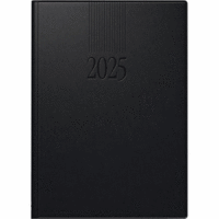 Buchkalender Roma 1 14,2x20cm 1 Tag/Seite Balacron schwarz 2025