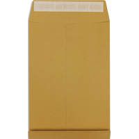 Paquet de 25 pochettes kraft brun recyclé 120 g, 3 soufflets de 3 cm, C4 : 229x324mm. Autoadhésive