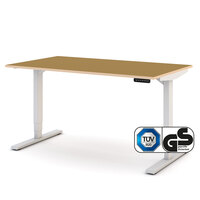 ASSMANN Elektrisch höhenverstellbarer Schreibtisch Y-Line Colour Edition 140x80cm Indian Summer Signalweiß