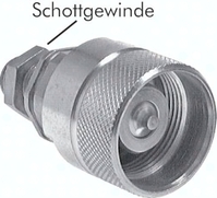 Exemplarische Darstellung: Schnellverschluss-Schott-Schraubkupplungen mit Rohranschluss ISO 8434-1, Stecker