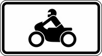 Verkehrszeichen VZ 1010-62 Krafträder, auch mit Beiwagen,, Kleinkrafträder und Mopeds 231 x 420, 3mm flach, RA 1