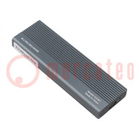 Hard discs housing: M.2; USB 3.0; aluminium; PnP; 38x115x18mm