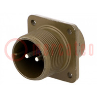 Connector: rond; contact; flens (4 openingen),voor paneel; PIN: 2