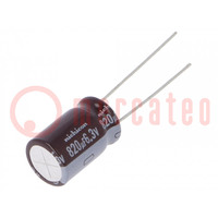 Condensador: electrolítico; low ESR; THT; 820uF; 6,3VDC; Ø10x16mm