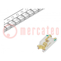 LED; SMD; 1206; green; 13mcd; 3.2x1.5x1mm; 130°; 2V; 20mA; λd: 570nm