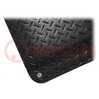 Floor mat; ESD; L: 0.9m; W: 0.6m; Thk: 14mm; PVC,vinyl; black; <10MΩ