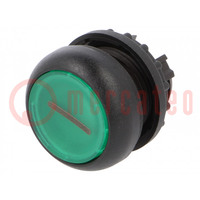 Switch: push-button; 22mm; Stabl.pos: 1; green; M22-FLED,M22-LED