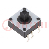 Microswitch TACT; Pos: 2; 0.02A/15VDC; PCB,THT; none; 2.6N; 4.3mm