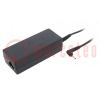 Power supply: switched-mode; 19VDC; 2.1A; Out: 2,5/0,7; 40W; 0÷40°C