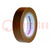 Tape: electro-isolatie; W: 15mm; L: 10m; Thk: 150um; bruin; PVC-folie