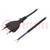 Cable; 2x0.75mm2; CEE 7/16 (C) plug,wires; PVC; 1m; black; 2.5A
