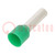 Tip: bootlace ferrule; insulated; copper; 6mm2; 12mm; tinned; green