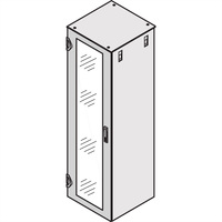 SCHROFF Glastür IP 20, 1-Punkt-Verriegelung - TUER 1800H 600B GLAS RAL7035