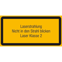 Laserkennzeichnung Laserstrahlung Nicht..Warnschild , selbstkl.,14,80x7,40cm