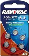 Rayovac Knopf Acoustic S.312 6-er Blister