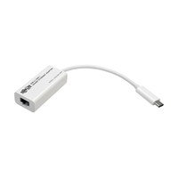Tripp Lite U436-06N-GBW Adaptador de Red USB-C a Gigabit, Compatibilidad con Thunderbolt 3 - Blanco