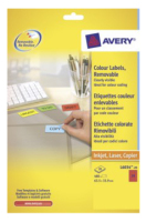 Avery L6034-20 self-adhesive label Red 24 pc(s)