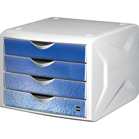 Helit H6129634 Schubladenordnungssystem Kunststoff Blau, Weiß