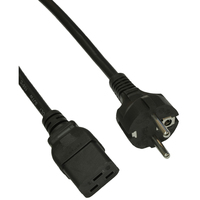 Akyga Server power cable AK-UP-01 IEC C19 CEE 7/7 250V/50Hz 1.8m Fekete 1,8 M CEE7/7 C19 csatlakozó